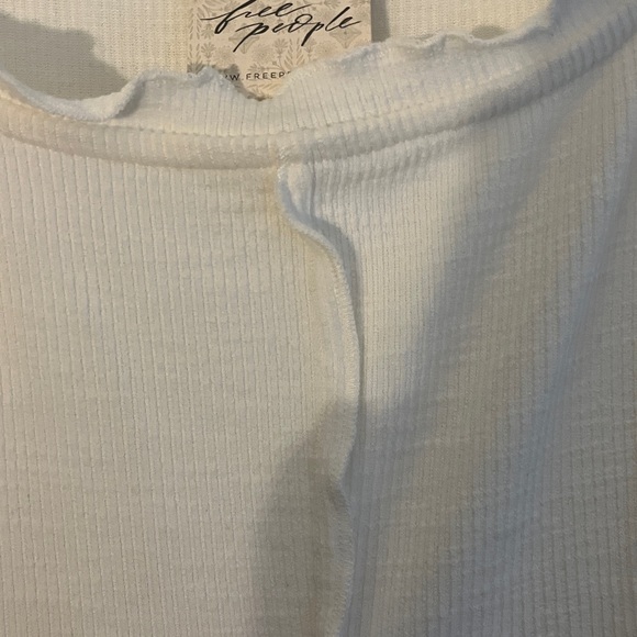 Free People Cream Ribbed Top - Picture 4 of 7